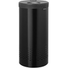 image:imageBrabantia Selector Laundry Basket with Lid  145 Gal  2 Compartment Washing Basket with QuickDrop Lids amp Removable Cotton Bag  Matt BlackMatt Black