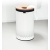 image:imageBrabantia Selector Laundry Basket with Lid  145 Gal  2 Compartment Washing Basket with QuickDrop Lids amp Removable Cotton Bag  Matt BlackWhite