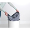 image:imageBrabantia Selector Laundry Basket with Lid  145 Gal  2 Compartment Washing Basket with QuickDrop Lids amp Removable Cotton Bag  Matt BlackWhite