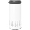 image:imageBrabantia Selector Laundry Basket with Lid  145 Gal  2 Compartment Washing Basket with QuickDrop Lids amp Removable Cotton Bag  Matt BlackWhite
