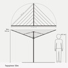 image:imageBrabantia Topspinner Outdoor 4 Arm Spinning Clothesline 131 ft 18 Rotating Folding Clothes Drying Rack  Ground Spike GrayAnthracite