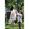 image:imageBrabantia Topspinner Outdoor 4 Arm Spinning Clothesline 131 ft 18 Rotating Folding Clothes Drying Rack  Ground Spike GrayAnthracite