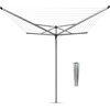 image:imageBrabantia Topspinner Outdoor 4 Arm Spinning Clothesline 131 ft 18 Rotating Folding Clothes Drying Rack  Ground Spike GrayGray
