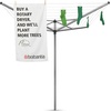 image:imageBrabantia Topspinner Outdoor 4 Arm Spinning Clothesline 131 ft 18 Rotating Folding Clothes Drying Rack  Ground Spike GrayGray