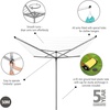 image:imageBrabantia Topspinner Outdoor 4 Arm Spinning Clothesline 131 ft 18 Rotating Folding Clothes Drying Rack  Ground Spike GrayGray
