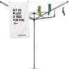 image:imageBrabantia Topspinner Outdoor 4 Arm Spinning Clothesline 131 ft 18 Rotating Folding Clothes Drying Rack  Ground Spike GrayGray