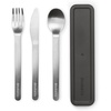 image:imageBrabantia  Make amp Take Cutlery Set with Case  Pack of 3 Cutlery Knife Spoon amp Fork  Hygienic Compact Design  Stainless Steel  Dishwasher Safe  Travel Cutlery Set for 1 Person  BlackStainless Steel