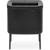 image:imageBrabantia Bo Laundry Hamper Matt Black Removable Laundry Bag 16 Gal Ventilated Stylish Discreet Dirty Clothes Holder Flat Back AntiRust Materials for Bathroom UseMatt Black