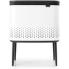 image:imageBrabantia Bo Laundry Hamper Matt Black Removable Laundry Bag 16 Gal Ventilated Stylish Discreet Dirty Clothes Holder Flat Back AntiRust Materials for Bathroom UseWhite