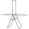 image:imageBrabantia HangOn Clothes Drying Rack with Garment Rail  82ft 25m  White  Large Indoor Clothes Airer Laundry Stand with 2 FoldOut Wings amp Hanger Hooks Folds Flat  Fits 3 Full LoadsMatt Black