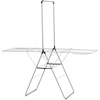 image:imageBrabantia HangOn Clothes Drying Rack with Garment Rail  82ft 25m  White  Large Indoor Clothes Airer Laundry Stand with 2 FoldOut Wings amp Hanger Hooks Folds Flat  Fits 3 Full LoadsMetallic Gray