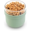 image:imageBrabantia Make amp Take Breakfast Bowl with Removable Clear Compartment for Toppings Light Gray 100 Leakproof Microwave amp Freezer Safe Oats Fruit Cereal Container 17 fl ozJade Green