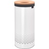image:imageBrabantia Selector Laundry Basket with Lid  145 Gal  2 Compartment Washing Basket with QuickDrop Lids amp Removable Cotton Bag  Matt BlackWhite