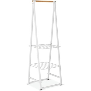 image:imageBrabantia  Linn Clothes Rack  MultiFunctional  Space Saver  Adjustable Shelves  Wardrobe Hanging  Drying Rack  Freestanding  Stable  White  LargeWhite