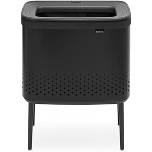 image:imageBrabantia Bo Laundry Hamper Matt Black Removable Laundry Bag 16 Gal Ventilated Stylish Discreet Dirty Clothes Holder Flat Back AntiRust Materials for Bathroom UseMatt Black