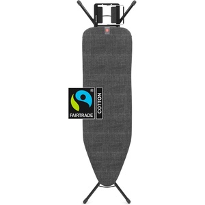 image:imageBrabantia Comfort Ironing Board with Solid Steam Iron Rest  Medium Size B  Fairtrade Metalized Cover  Adjustable Height 2738 Easy Fold AntiCollapse Lock NonSlip FeetBlack