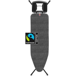 image:imageBrabantia Comfort Ironing Board with Solid Steam Iron Rest  Medium Size B  Fairtrade Metalized Cover  Adjustable Height 2738 Easy Fold AntiCollapse Lock NonSlip FeetDenim Black