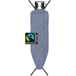 image:imageBrabantia Comfort Ironing Board with Solid Steam Iron Rest  Medium Size B  Fairtrade Metalized Cover  Adjustable Height 2738 Easy Fold AntiCollapse Lock NonSlip FeetDenim Blue