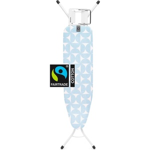 image:imageBrabantia Compact Ironing Board with LeftRight Adjustable Steam Iron Rest  Small Size A  Fairtrade Denim Black Cover  Adjustable Height 2738 Easy Fold AntiCollapse Lock NonSlip FeetFresh Breeze