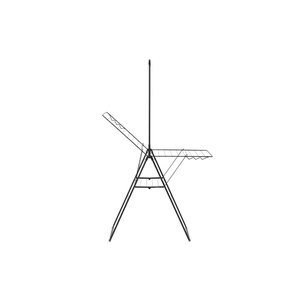 image:imageBrabantia HangOn Clothes Drying Rack with Garment Rail  67ft 20m  Matt Black  Large Indoor Clothes Airer Laundry Stand with 2 FoldOut Wings amp Hanger Hooks Folds Flat  Fits 2 Full LoadsMatt Black