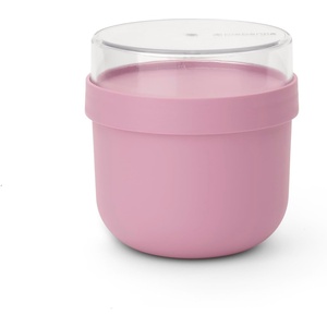 image:imageBrabantia Make amp Take Breakfast Bowl with Removable Clear Compartment for Toppings Light Gray 100 Leakproof Microwave amp Freezer Safe Oats Fruit Cereal Container 17 fl ozLilac Pink