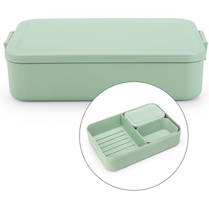 image:imageBrabantia Make amp Take Medium Lunch Box Jade Green BPAFree Airtight Snap Locks Microwave amp Freezer Safe Travel Meal Prep Container 37ozJade Green