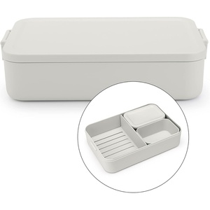 image:imageBrabantia Make amp Take Medium Lunch Box Jade Green BPAFree Airtight Snap Locks Microwave amp Freezer Safe Travel Meal Prep Container 37ozLight Gray