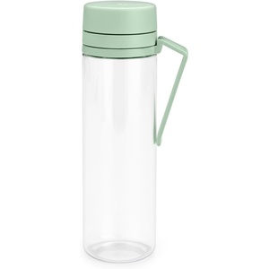 image:imageBrabantia Make amp Take Water Bottle with Strainer 17oz  Travel Water Bottle with Handle amp Fruit Sieve Infuser  Leakproof  Infuser  Easy Filling  Transparent  Dishwasher Safe  Light GrayJade Green