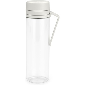 image:imageBrabantia Make amp Take Water Bottle with Strainer 17oz  Travel Water Bottle with Handle amp Fruit Sieve Infuser  Leakproof  Infuser  Easy Filling  Transparent  Dishwasher Safe  Light GrayLight Gray