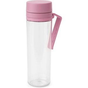 image:imageBrabantia Make amp Take Water Bottle with Strainer 17oz  Travel Water Bottle with Handle amp Fruit Sieve Infuser  Leakproof  Infuser  Easy Filling  Transparent  Dishwasher Safe  Light GrayLilac Pink