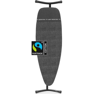 image:imageBrabantia Premium Ironing Board with Heat Resistant Parking Zone  XLarge Size D  Fairtrade Bubbles  Tall amp Wide Adjustable Height 3140 Easy Fold AntiCollapse Lock NonSlip FeetDenim Black