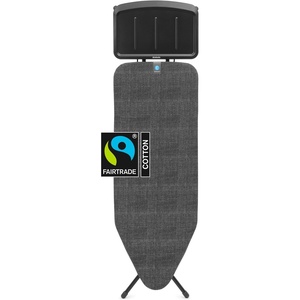 image:imageBrabantia XL Comfort Ironing Board with Solid Steam Generator Rest  Large Size C  Fairtrade Fresh Breeze Cover  Adjustable Height 2738 XL Rest Easy Fold AntiCollapse Lock NonSlip FeetDenim Black