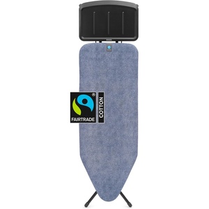 image:imageBrabantia XL Comfort Ironing Board with Solid Steam Generator Rest  Large Size C  Fairtrade Fresh Breeze Cover  Adjustable Height 2738 XL Rest Easy Fold AntiCollapse Lock NonSlip FeetDenim Blue