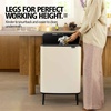 image:imageBrabantia Bo Hi Touch Top Kitchen Trash Can with Dual Compartments amp Raised Legs  Matt Steel Fingerprint Proof  2 x 8 Gal Inner Buckets  SoftClose Light Touch Opening StayOpen Lid  Trash BagsSoft Beige