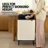 image:imageBrabantia Bo Hi Touch Top Kitchen Trash Can with Dual Compartments amp Raised Legs  Matt Steel Fingerprint Proof  2 x 8 Gal Inner Buckets  SoftClose Light Touch Opening StayOpen Lid  Trash BagsSoft Beige