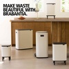image:imageBrabantia Bo Hi Touch Top Kitchen Trash Can with Dual Compartments amp Raised Legs  Matt Steel Fingerprint Proof  2 x 8 Gal Inner Buckets  SoftClose Light Touch Opening StayOpen Lid  Trash BagsSoft Beige
