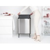 image:imageBrabantia Bo Hi Touch Top Kitchen Trash Can with Dual Compartments amp Raised Legs  Matt Steel Fingerprint Proof  2 x 8 Gal Inner Buckets  SoftClose Light Touch Opening StayOpen Lid  Trash BagsMatt Steel FPP