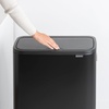 image:imageBrabantia Bo Hi Touch Top Kitchen Trash Can with Dual Compartments amp Raised Legs  Matt Steel Fingerprint Proof  2 x 8 Gal Inner Buckets  SoftClose Light Touch Opening StayOpen Lid  Trash BagsMatt Black