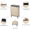 image:imageBrabantia Bo Hi Touch Top Kitchen Trash Can with Dual Compartments amp Raised Legs  Matt Steel Fingerprint Proof  2 x 8 Gal Inner Buckets  SoftClose Light Touch Opening StayOpen Lid  Trash BagsSoft Beige