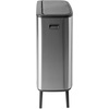 image:imageBrabantia Bo Hi Touch Top Kitchen Trash Can with Dual Compartments amp Raised Legs  Matt Steel Fingerprint Proof  2 x 8 Gal Inner Buckets  SoftClose Light Touch Opening StayOpen Lid  Trash BagsMatt Steel FPP