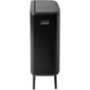 image:imageBrabantia Bo Hi Touch Top Kitchen Trash Can with Dual Compartments amp Raised Legs  Matt Steel Fingerprint Proof  2 x 8 Gal Inner Buckets  SoftClose Light Touch Opening StayOpen Lid  Trash BagsMatt Black