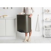 image:imageBrabantia Bo StepOn Kitchen Trash Can with Dual Compartments  White  3  6 Gal Inner Buckets  SoftClose Garbage Can Light Pedal Operation StayOpen Lid  Fits Against Wall   Trash BagsPlatinum