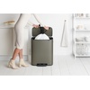 image:imageBrabantia Bo StepOn Kitchen Trash Can with Dual Compartments  White  3  6 Gal Inner Buckets  SoftClose Garbage Can Light Pedal Operation StayOpen Lid  Fits Against Wall   Trash BagsPlatinum