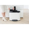 image:imageBrabantia Bo StepOn Kitchen Trash Can with Dual Compartments  White  3  6 Gal Inner Buckets  SoftClose Garbage Can Light Pedal Operation StayOpen Lid  Fits Against Wall   Trash BagsWhite