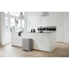 image:imageBrabantia Bo StepOn Kitchen Trash Can with Dual Compartments  White  3  6 Gal Inner Buckets  SoftClose Garbage Can Light Pedal Operation StayOpen Lid  Fits Against Wall   Trash BagsMineral Concrete Gray