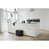 image:imageBrabantia Bo StepOn Kitchen Trash Can with Dual Compartments  White  3  6 Gal Inner Buckets  SoftClose Garbage Can Light Pedal Operation StayOpen Lid  Fits Against Wall   Trash BagsMatt Black