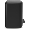 image:imageBrabantia Bo StepOn Kitchen Trash Can with Dual Compartments  White  3  6 Gal Inner Buckets  SoftClose Garbage Can Light Pedal Operation StayOpen Lid  Fits Against Wall   Trash BagsMatt Black