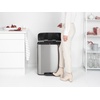 image:imageBrabantia Bo StepOn Kitchen Trash Can with Dual Compartments  White  3  6 Gal Inner Buckets  SoftClose Garbage Can Light Pedal Operation StayOpen Lid  Fits Against Wall   Trash BagsMatt Steel FPP