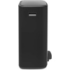 image:imageBrabantia Bo StepOn Kitchen Trash Can with Dual Compartments  White  3  6 Gal Inner Buckets  SoftClose Garbage Can Light Pedal Operation StayOpen Lid  Fits Against Wall   Trash BagsMatt Black