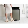 image:imageBrabantia Bo StepOn Kitchen Trash Can with Dual Compartments  White  3  6 Gal Inner Buckets  SoftClose Garbage Can Light Pedal Operation StayOpen Lid  Fits Against Wall   Trash BagsPlatinum